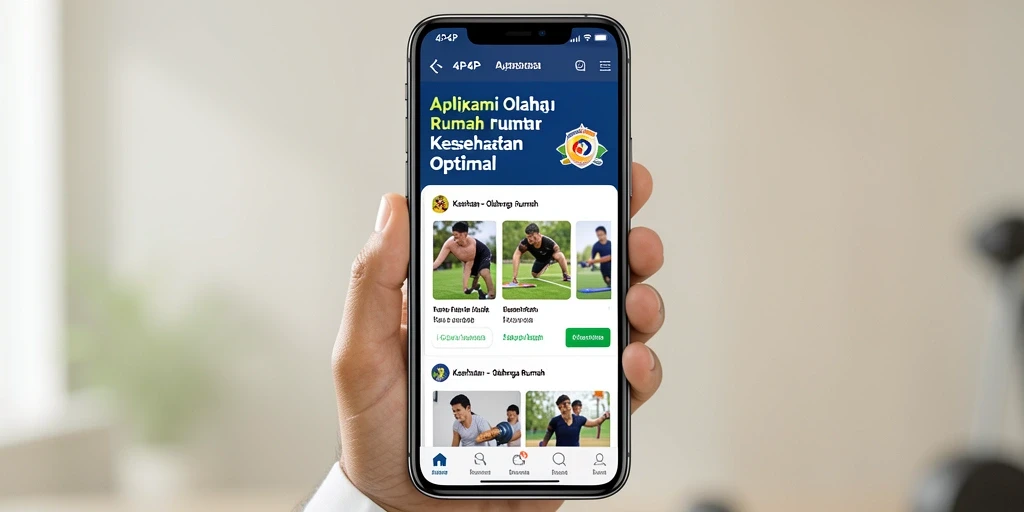 Antarmuka aplikasi 4P4P untuk olahraga rumah yang mudah digunakan.