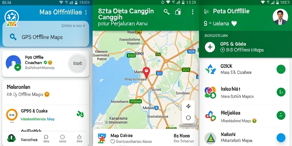Antarmuka aplikasi 8ZK yang ramah pengguna untuk navigasi offline.