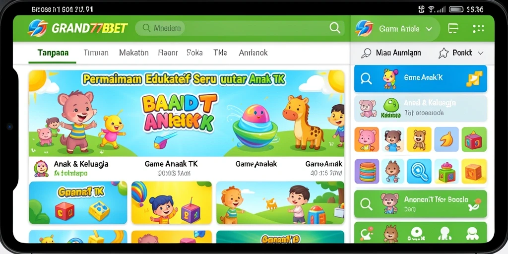 Tampilan antarmuka Game Anak TK yang penuh warna dan interaktif.