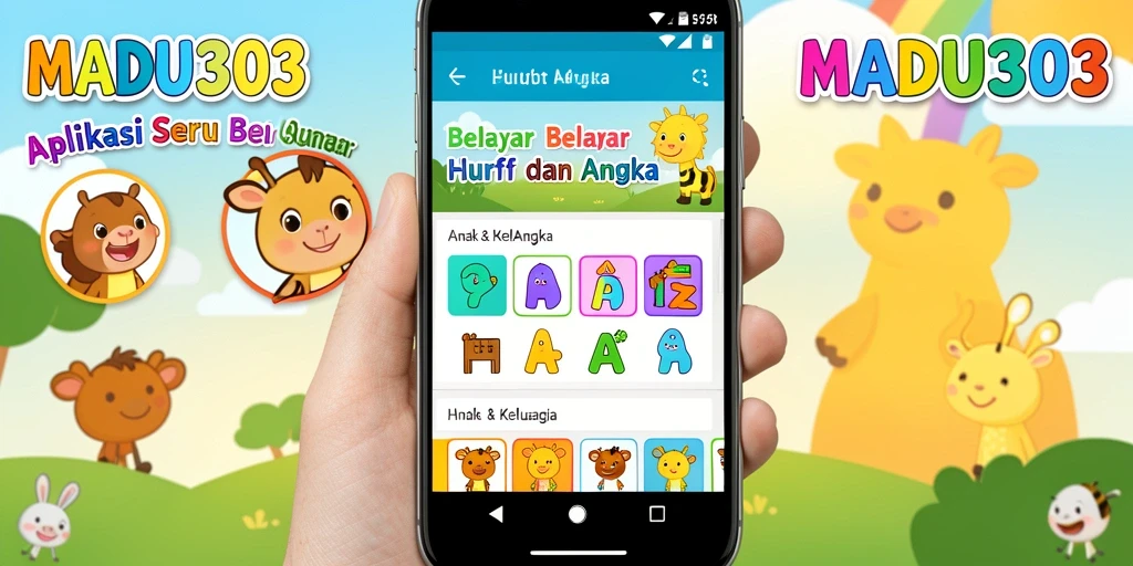Tampilan utama aplikasi MADU303 dengan fitur belajar interaktif.