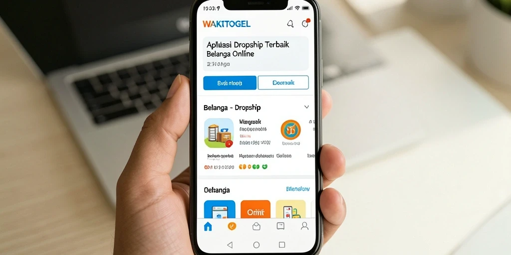 Antarmuka aplikasi WAKTOGEL menampilkan fitur Dropship yang intuitif.