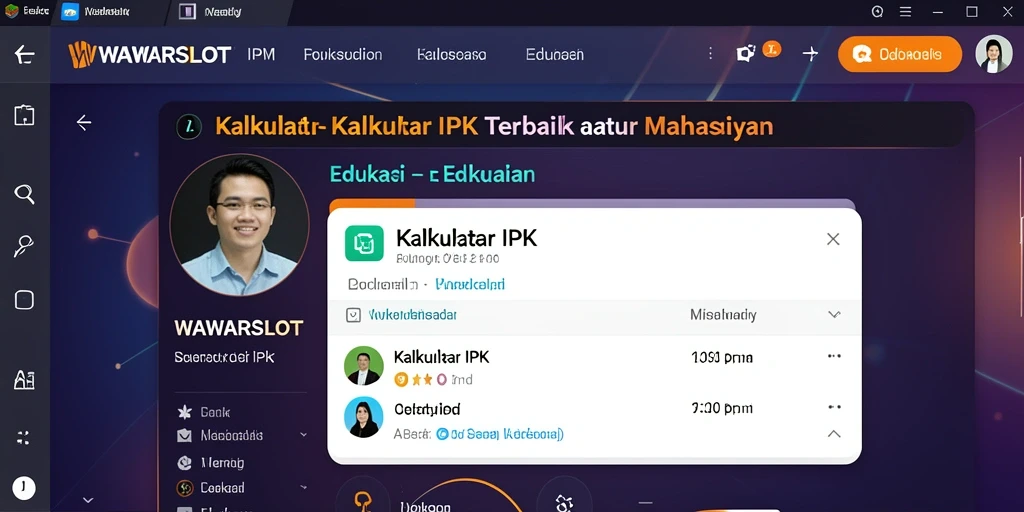 Tampilan antarmuka WAWARSLOT untuk Kalkulator IPK yang user-friendly.