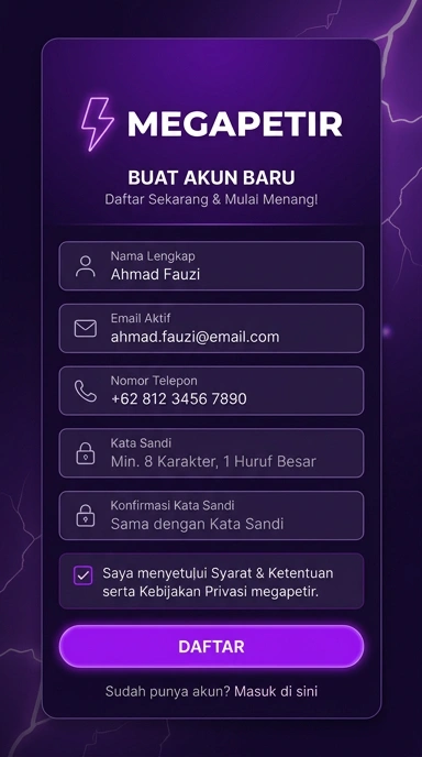 Panduan Registrasi Akun Megapetir untuk Pengguna Android