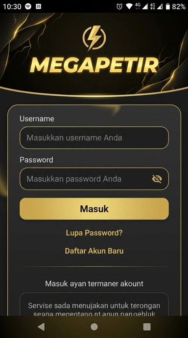 Masuk Akun megapetir dengan Mudah untuk Pengguna Android