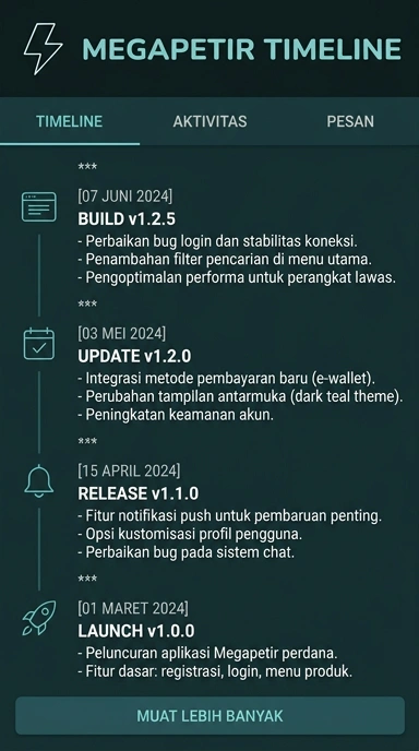 Riwayat Versi Megapetir untuk Pengguna Android